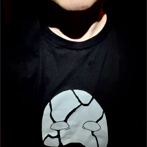 Mask on Black Shirt